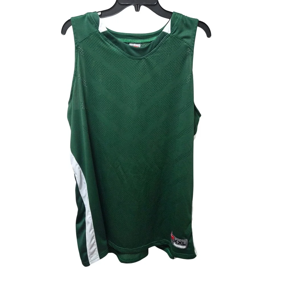 Nike Team Fit Dry Mens XXL Green White Basketball Jersey Mesh Tank Top XXL 20-22